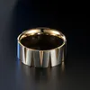 Ny ankomst rostfritt stål ring för män avsmalnande spår 9 mm bredd matt titan rainbow ring flerfärgad svart guldfärg
