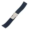 Uhrenzubehör Schwarz Blau Silikonband 18 20 22 24 mm Gummi Uhrenarmband Diver Waterpfoof Ersatzarmband Gürtel Federstege210E