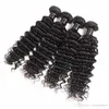 Lans 8a Braziliaanse Virgin Haar Weefsels 50g / Pcs Menselijk Haar Bundels Extensions Straight Body Diep Water Wave Natural Black