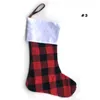 クリスマスの装飾格子縞のストッキングギフトラップバッグクリスマスツリー装飾靴下をパーソナライズする子供キャンディギフトバッグX-MasストッキングWX9-1116