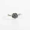 Genuine 925 Sterling Silver Rings Vintage Rose Flower New Arrival Open Adjustable Ring for Women Fine Jewelry Gift Wholesale YMR227