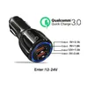 أعلى جودة QC 3.0 Fast Charge 3.1a Qualcomm شحن سيارة شاحن سيارة مزدوجة USB شحن سريع شحن الهاتف مع حقيبة OPP