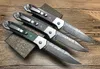 High Quality Auto Tactical Folding Knife Damascus Steel Drop Point Blade Carbon Fiber Handle EDC Pocket Knives