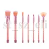 Glitter Diamond Makeup Brushes Set 7PCS Makeup Brush Cosmetics Brushes Powder Eyeshadow Foundation Make Up Brush Tool Kit Rosa gul blå