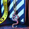 14K Gold Iced Out Twisted Snake Pendant Necklace Cz Bling Pendant Mens Hip Hop Micro Pave Cubic Zirconia Simulated Diamonds
