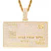 Ciondolo con carta di credito personalizzata in oro 18k con catena di corda da uomo di gioielli hip hop hip hop 7672364