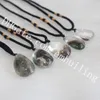 10st Blandad slumpmässig färg Naturligt fantom kvarts vattendroppe Hängsmycke Justerbart halsband Scenic Quartz Multi-Inclusion Clear Crystal Halsband