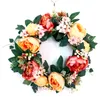 Artificial Flower Garland Silk Wreaths Door Party Hanging Wall Window Ornament Wedding Party Decoration Wreaths XD23189