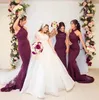 Сексуальное платье подружки невесты с виноградом и высоким воротом, свадебные платья для черных девушек, вечерние платья для выпускного вечера