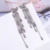 Mode Cubic Zircon Tassel Drop Earrings Lady Trendy Star Dangle Linear Women Smycken Gift