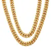Moda Iced Out Chains Colares Hip Hop Bling Jóias Homens 14k Ouro Miami Cuban Link Chain224Y