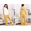 Rilakkuma Bear Onesie Adult Women Men Pajama Animal One piece Overall Thick Soft Yellow Sleep Jumpsuit Holiday Festival Wear2823