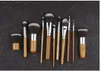 11 pezzi Pennelli per trucco con manico in bambù Set di pennelli per trucco per capelli sintetici Set di pennelli per trucco professionale 11 pezzi Manico in legno