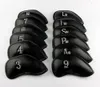 Waterproof Golf 12pcs Thick PU Leather Golf Iron Head Covers Set Headcover Fit All Irons Brands Clubs,Black