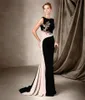 Elegante vestido negro con cuentas de sirena para madre de la novia, vestidos de noche largos con cuello joya, vestido de invitados de boda hecho a medida