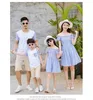 Familiekleding Mama en Daughter's One Shoulder Dress Pater Son Summer T-shirt Kleding Outfit voor Moeder Vader en Kinderen