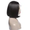 Perruques de cheveux humains avant de lacet perruques courtes Bob noir naturel pour les femmes noires perruques frontales de dentelle de cheveux brésiliens raides avec des cheveux de bébé 3796634