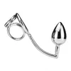 Anal hook butt plugs Set 5pcs in one Metal stainless steel hooks delay ring dual Uses Expansion Masturbation Locks Rings