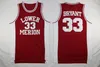 NCAA 2012 Team USA Lower Merion 33 Bryant Jersey College Män High School Basket Hightower Dream Red White Blue Stitched for Sport Fans Toppkvalitet Till Salu