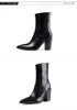 Autumn and winter cross-border hot women's boots sexy pointed thick high-heeled boots Europe and America large size fashion boots