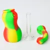 Wholesale Portable Silicone Pipe Silicone Bubbler Mini Smoking Pipe Tobacco Hand Pipe Free Shipping