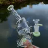 Heady Glass Bong Recycler Dab Oil Rig Mini Rigs Colorful Sidecar Waterpipe 7 Inch Water Bongs duschhuvud Perc med skål XL-1972