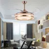 Invisible led ceiling fan light smat support Mobile phone APP Inverter dining bedroom with remote control dimming LLFA