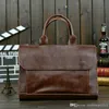 Fabryka Hurtownie Mężczyźni Torba Retro Crazy Horse Męskie Przenośne Satchel Retros Minimalist Premium Skórzana teczka Komputerowa eksplozja biznesowa