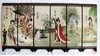 Chinese Boutique collection Lacquer ware painting Four beauties folding screen