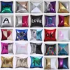 Sequin Mermaid Cushion Cover Pillow Case Pillow Cover Home Decorative Bling Magic Reversible Glitter Sofa Car Pillowcase Xmas HH7-1526