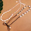 INS Puka Shell Natural Chokers Hand Knotted Woven Necklace Clavicle Chain 2 Colors Wholesale