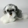 Simulação schnauzer cão brinquedo de pelúcia animal de pelúcia super alta qualidade brinquedo realista para decoração de casa de luxo presente do amante do animal de estimação inteligente 7760484
