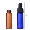 Clear Amber Blue Glass 4ml Refillable Empty Glass Bottles Aromatherapy Container Eye Dropper Essential Oil Bottle For Travel 2400Pcs LX2230