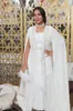 Dubaj Muzułmański Suknie Wieczorowe Białe Cekiny Marokańskie Kaftan Szyfonowa Cape Prom Specjalna okazja Suknie Arabski Długi Rękaw Sukienka Wieczór