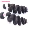 Glamoroso cabelo humano não processado 2 pacotes malaysian onda solta cabelo virgem cor natural cutícula de cabelo humano extensões