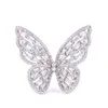 Ocesrio zircon Silver Butterfly Ring Luxury Cubic Zirconia Fancy女性のための大きなリング