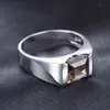 JewPalace Echter Rauchquarz Ring Sterling für Männer Eheringe Silber 925 Edelsteine Feiner Schmuck Y200321