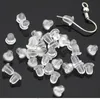 2000PC / Lot Clear Soft Silicone Rubber Örhängen Backs Säkerhetsbullet Stoppar Gummi Smycken Tillbehör DIY Parts Ear Plugger