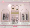 Clothing store display shelf golden floor type double light luxury creative iron hanging clothes rack women's clothing store shelf