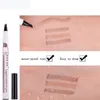 New Eyebrow Pencil Waterproof Fork Tip Eyebrow Tattoo Pen 4 Head Fine Sketch Liquid Dye Tint Pen