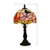 Lampada da tavolo a forma di farfalla con fiori in vetro colorato da 8 pollici, decorazione da comodino, piccola lampada da notte, soggiorno, camera dei bambini, luci da tavolo da bar creative