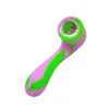 Multi-cor Silicone Tubo do queimador de petróleo cachimbos cachimbos Mão Cachimbo Mini colher Pipes Bubbler Dab água fumaça Acessórios VT0068