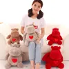 Kawaii Soft Miłość Heart Hippo Pluszowe Lalki Duży Nadziewane Kreskówki Hipopotamy Baby Toy Doll Dla Dzieci Dekoracji Prezent 20 Inch 50 CM Dy50617