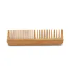 MOQ 100 pcs Customize LOGO Premium Bamboo Combs Fine & Coarse Teethed Beard Hair Comb Anti Statics Double Sided for Men Women