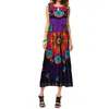 African Dresses for Women Dashiki Print Bow Tie Long Dress Bazin Riche 100% Cotton Ankara Evening Dress African Clothing WY3460