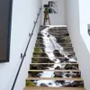 Stickers 13pcs/set DIY 3D Waterfall Stair Stickers Waterproof Removable Self adhesive Wall Floor Decals Mural Sticker Home Decor Stairway
