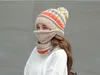 Beanie Eşarp Mask'ın 3adet Seti Kadın Kış Sıcak Tığ Earmuffs Örme Şapka Açık Windproof Cap