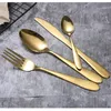 Gold Cutlery Set łyżka widelca łyżki mrożone stal nierdzewna żywność zachodnie narzędzie stołowe eea1197