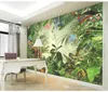 Southeast Asian style wallpaper tropical rain forest banana leaves green forest restaurant living room backdrop large frescoes Hom5629407