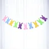 Easter Bunny Pull Flags Easter Rabbit Color Tail Design Party Colourful Flag Felt Cloth Party Home Gardyard Pull Flag Decoration YP130
